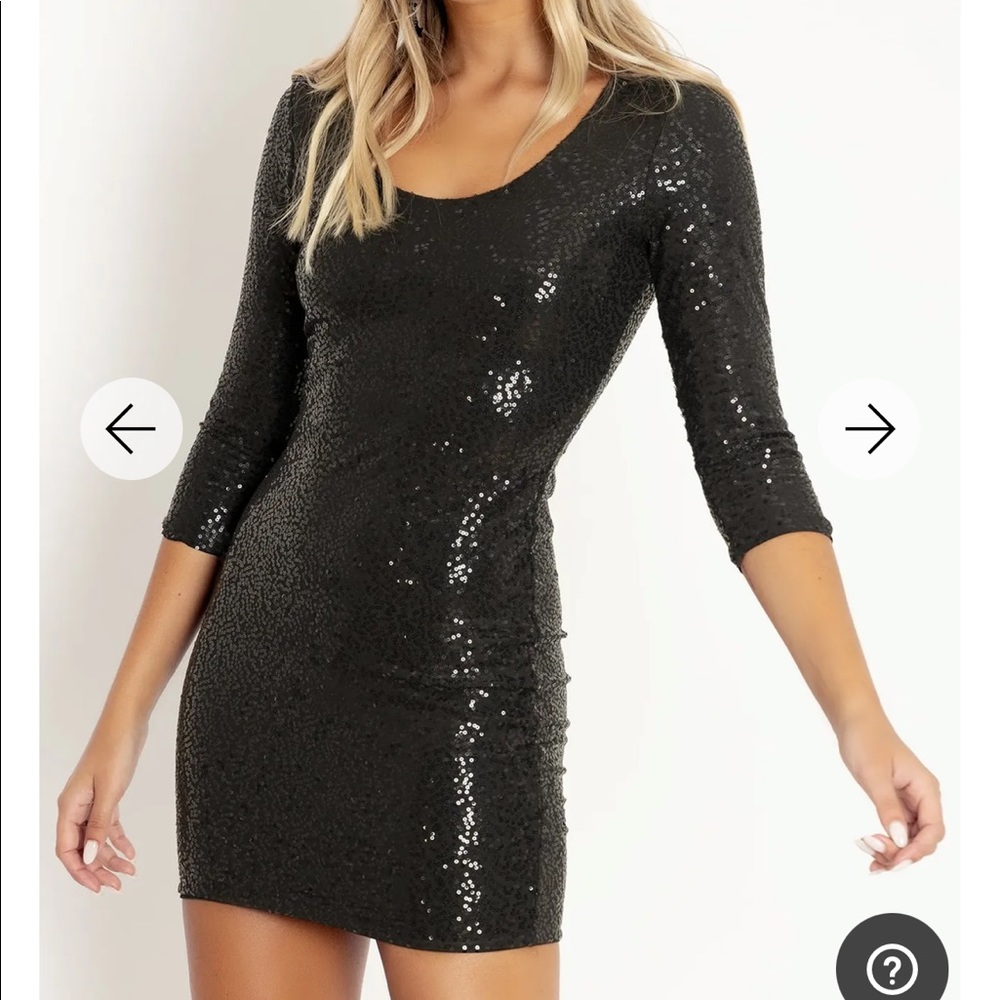 Blackmilk Black Sequin Mini Dress